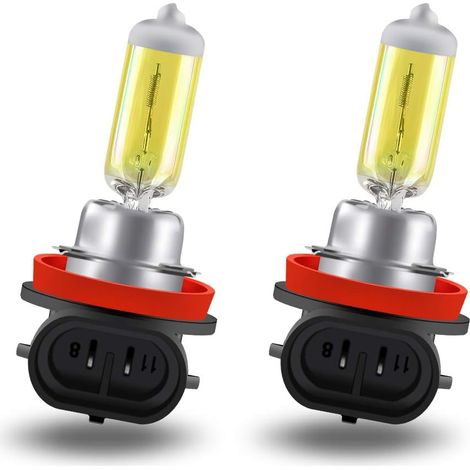 H11 12V 55W 3000K Superhelle Gold-Halogen-Autoscheinwerferlampe, Fern-/Abblendlicht, Halogenscheinwerfer für Auto, Motorrad, Nebelscheinwerfer, Tagfahrlichtlampe, 2 Stück