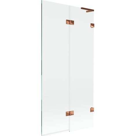 Mexen Lunar L mampara de bañera de 2 paneles derecha 90 x 150 cm, transparente, oro rosa - 897L-090-100-60-00-P (1/5)
