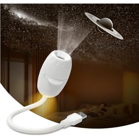 Veilleuse projecteur galaxie pour chambre à coucher – Lampe LED 2 en 1 USB ciel étoilé (1/5)