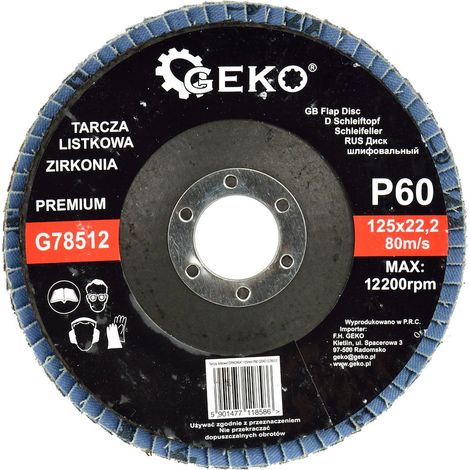 Fächerscheibe "Zirkonium" 125mm P60 geko premium (10/200) (1/5)