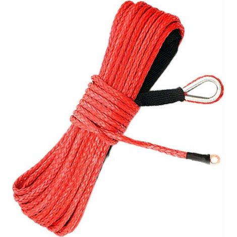 Car Trailer Rope with Electric Winch Rope and Sheath (Red) 1pcs