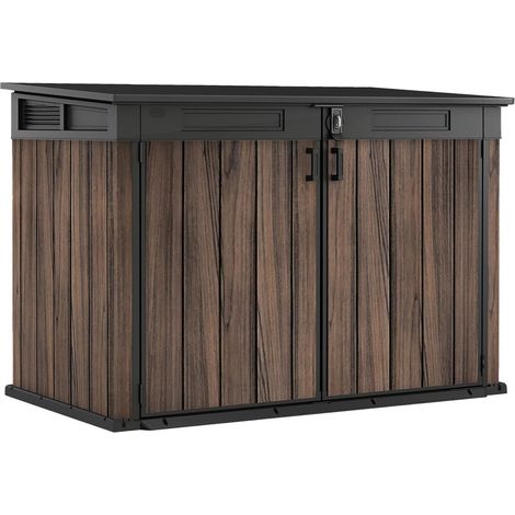 Keter Porta Attrezzi da Esterno Horizontal, Ideale per Giardini e Terrazze, Finitura Effetto Palissandro, 190,5x109,3x132,5H cm (1/5)
