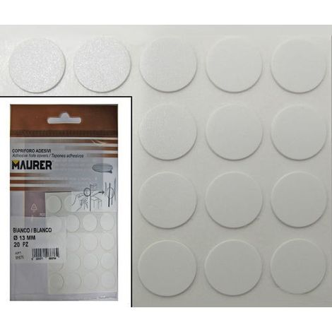 Weiße selbstklebende Schraubenabdeckungen (Blister mit 20 Stück)