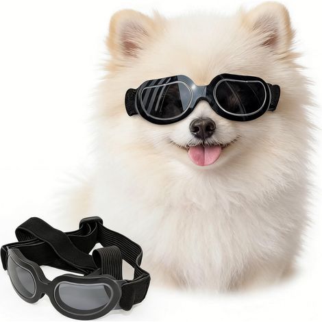 Enjoying Lunette pour Chien Anti-UV Anti-Neige Lunettes pour Petit Chien Chiot Chat Lunettes de Protection, Noir (1/5)