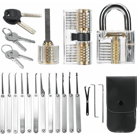 royaluxe - Lock Picking Set Ensemble d'outils de déverrouillage Serrurier Pratique Serrure Pick Extracteur de clé Cadenas Lockpick Kits d'outils avec sac de transport pour les enfants professionnels d (1/5)