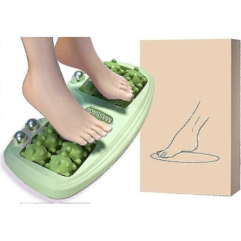 Rouleau de massage Shiatsu (vert) et outil de réflexologie plantaire pour soulager les douleurs aux pieds et la fasciite plantaire (1/5)