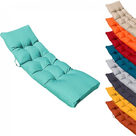 Linxor – Coussin de bain de soleil capitonné 185 x 60 cm – Ultra confortable en polyester Oxford – Résistant aux tâches et à la chaleur – Ficelles de maintien