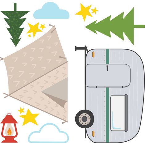 Stickers - Camping En Forêt - Hauteur 22,9 cm (1/3)