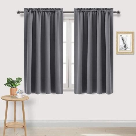 Rideau Occultant Thermique Noir - L 96 H 114 cm - Passe-Tringle (1/4)