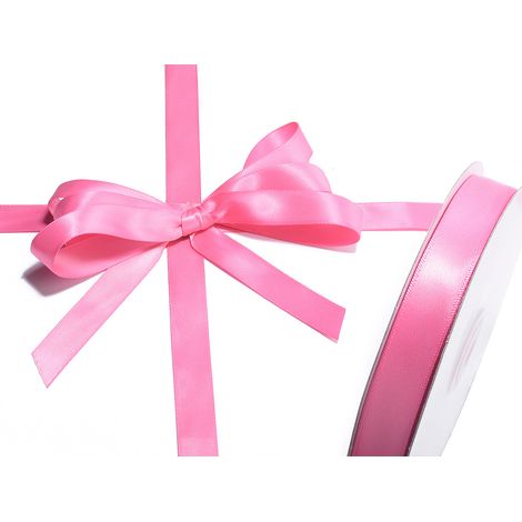 Nastro doppio raso color rosa shocking, mm 15 x 50 m
