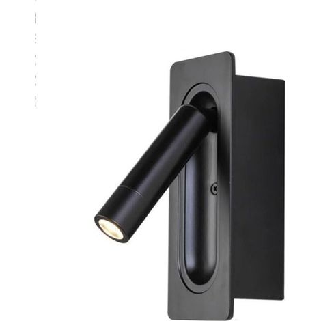 Applique murale moderne à commande magnétique pour hôtel, lampe de chevet, lampe de lecture, spot LED à angle réglable, style nordique minimaliste, applique murale intégrée pour couloir, entrée, noir (1/5)