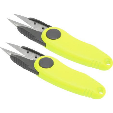 Mini coupe-ligne de badminton, ciseaux rapides en forme de crevette, coupe-ligne de pêche pliable et portable pour l'extérieur, jaune fluorescent. (1/5)