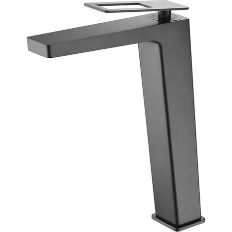 Rubinetto lavabo monocomando con bocca alta - Rubinetti lavabo alti - Rubinetti bagno nero opaco (1/2)