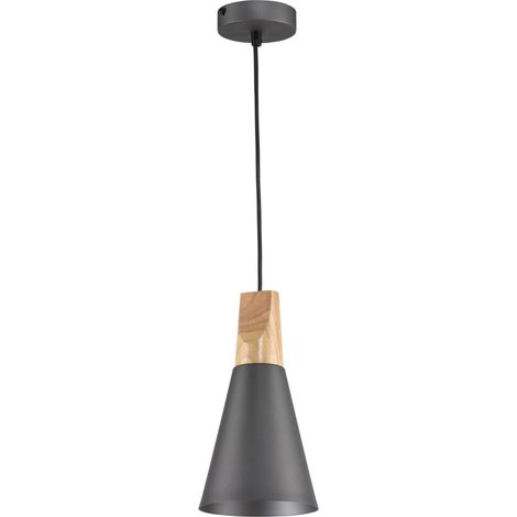 Suspension grise bois hêtre Maytoni Bicones Ø14 E27 (1/4)