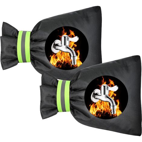 2 protections pour robinet extérieur, sacs de congélation pour robinet de jardin, support pour tuyau d'arrosage (1/5)