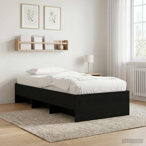 vidaXL Struttura del letto con lo scaffale Rovere Nero 80 x 200 cm (1/5)