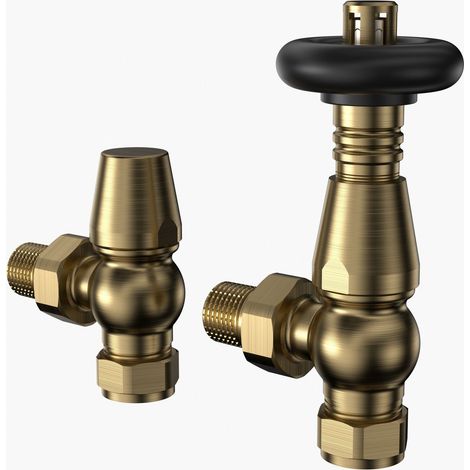 Traditional TRV Radiator Valves – Satin Brass