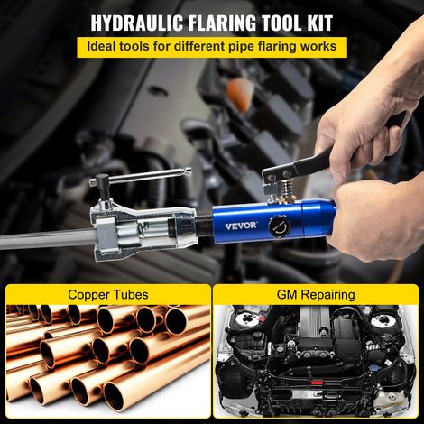 Kit d'Outils d'Évasement de Conduite de Frein Hydraulique Double 45° pour Tubes 4,75-12,7 mm avec Coupe-tube Ébavurage de Tubes, Di… (1/5)