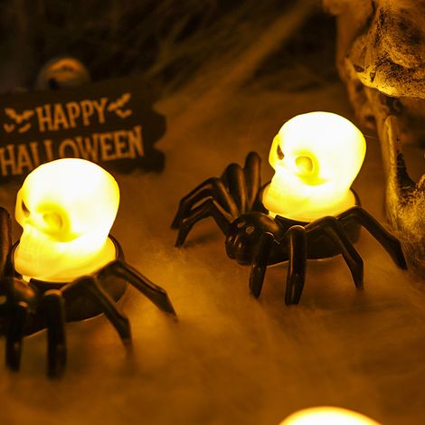 Lampe Murale Nocturne Araignée - LED Intégrée - Décoration Halloween Maison Hantée - 1 Pièce (1/5)