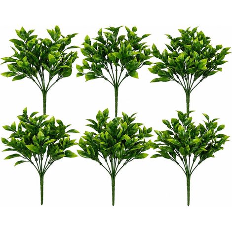 Pack of 6 x 30cm Artificial Boxwood Leaf Foliage Spray Stem (1/5)