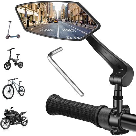 Retroviseur Vélo - Rétroviseur Trottinette Électrique - Universel 360° Réglable Gauche - Pour Guidon Plat - 1 Paire (1/5)