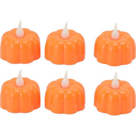 Bougies LED citrouille d'Halloween, lampe bougie électronique sans flamme à piles pour fête, mariage, anniversaire (1/5)