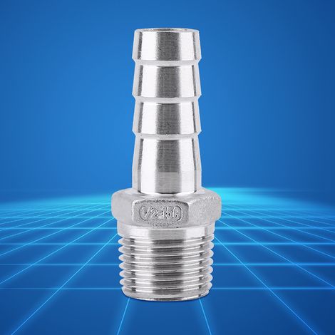 Raccord de tuyauterie à filetage extérieur SS304 avec connecteur de tuyau cannelé BSP (1/2" x 15 mm) (1/3)