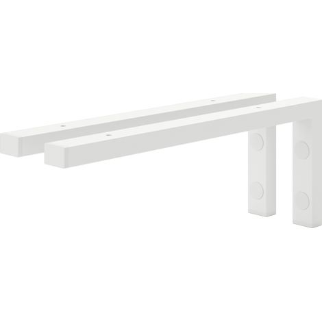 Holzbrink 2x Wandkonsole Weiß für Waschtisch, 400x150 mm Modell L