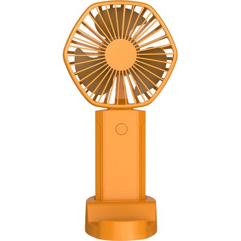 Mini-Tragbarer Mini-Ventilator, leistungsstarker Handventilator mit 3 Geschwindigkeitsstufen, leiser, USB-aufladbarer Tischventilator für Reisen, drinnen und draußen, Orange (1/5)