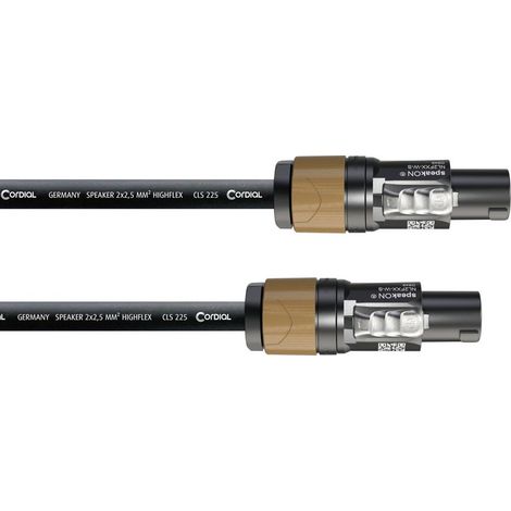 Câble de signal Cordial CPL 5 LL 2 2 x 2.5 mm² 5.00 m noir