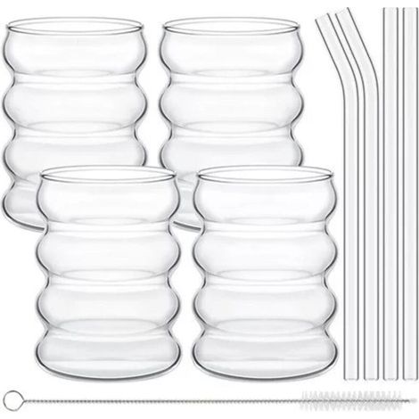 Verre a Eau Verre Soda Verre à Gin Tonic Verre Cocktail Transparent Verres à Soft Drink Jus Gobelet 350 ml Lot de 4 (1/4)