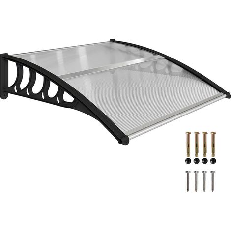 103 x 96,5 x 27 cm marquise de porte transparente, protection pluie UV pour entrée, porte ou fenêtre (1/5)