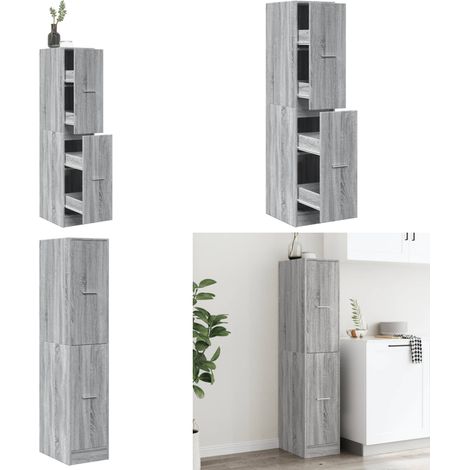 vidaXL Apothekerschrank Grau Sonoma 30x41x144,5 cm Holzwerkstoff (1/5)