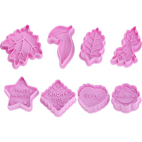 ensembles de moules à biscuits en forme de feuilles à faire soi-même, outils de pâtisserie festifs pour la maison (violet)-M-Purple (1/2)