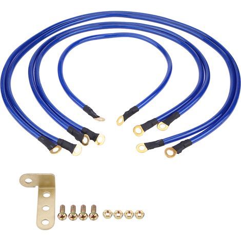SIXRUN Kit de Fil de Mise à la Terre en 5 Points de Voiture, Câblage en PVC pour Les Performances Améliorées du Moteur, Départs Plus Rapides, luminosité des Phares Améliorés pour Les Véhicules (1/5)