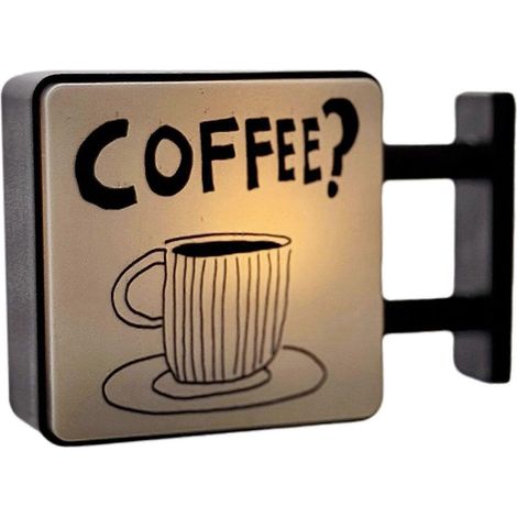 Aimant lumineux pour réfrigérateur, lampe LED, veilleuse décorative originale pour café, cadeau pour les amateurs de café (1/4)