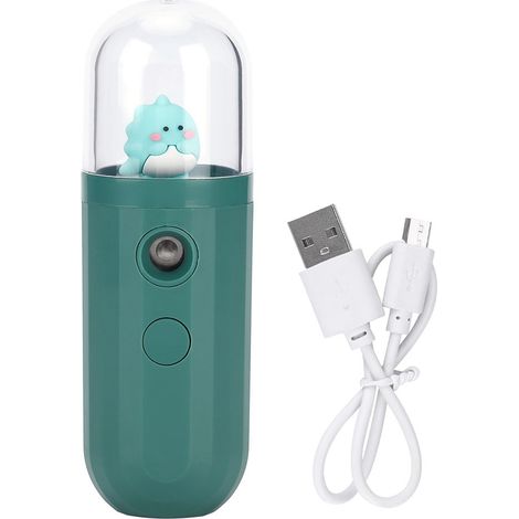 Humidificateur atomiseur portable rechargeable USB 20 ml, hydratant visage pour la maison et le bureau, vert (1/5)