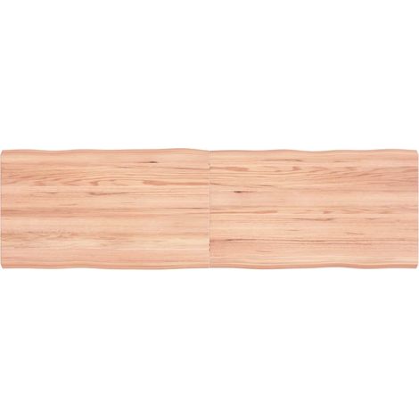 vidaXL Tablero mesa madera tratada borde natural marrón 140x40x(2-4)cm (1/5)