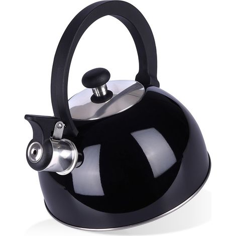 Hervidor silbante, acero, negro, 1,5 l (1/5)