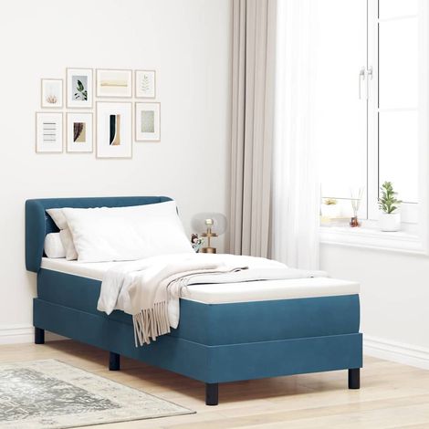 vidaXL Boxspringbett mit Kopfteil Dunkelblau 80 x 200 cm Samt (1/5)
