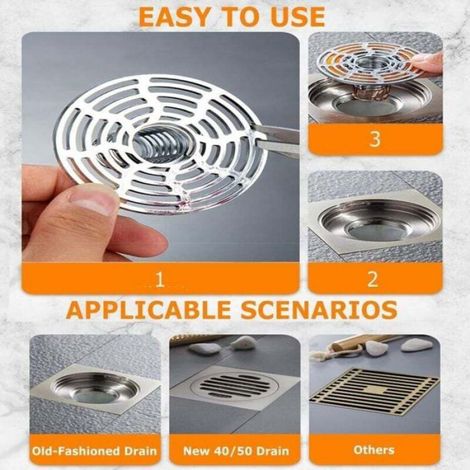 Filtre de Vidange - Tamis Anti-odeurs et Anti-insectes - Pour Douche - Diamètre Réglable 27 à 60 mm - 1 Pièce (1/4)