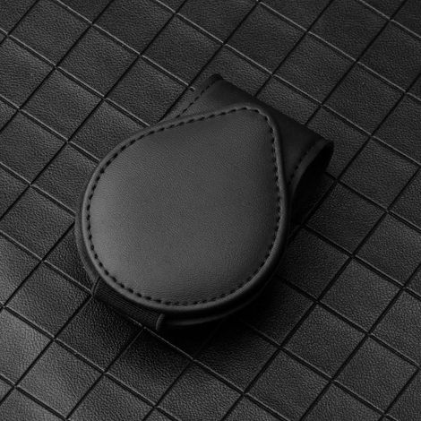Porte-Lunettes De pour Voiture, Magnétique en Cuir Clip Cintre De Lunettes pour Voiture, Support de Lunettes De Soleil De Visière Voiture Universel avec Pince à Carte (Noir) (1/4)
