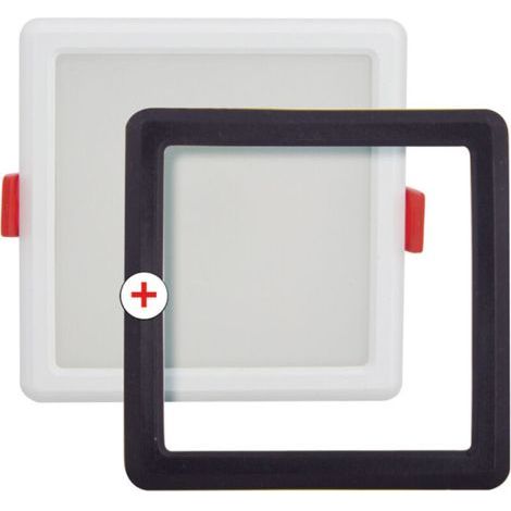 Spot encastrable LED carré ultra-fin – 6 W, 800 lm, température de couleur réglable (3000 K / 4000 K / 6500 K), finition blanche ou noire, idéal pour plafond, salle de bain, cuisine et bureau (1/5)