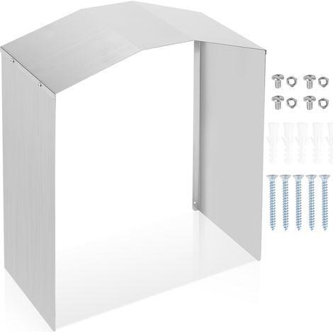 Jopassy Protezione contro le intemperie per Wallbox Copertura antipioggia in acciaio inox per tetto, accessori di montaggio inclusi, 40 x 20 x 45 cm Copertura per Wallbox (1/5)