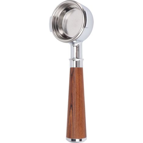 Porte-filtre sans fond 58 mm en alliage d'aluminium, 2 oreilles, avec panier-filtre et finition palissandre rouge. (1/5)