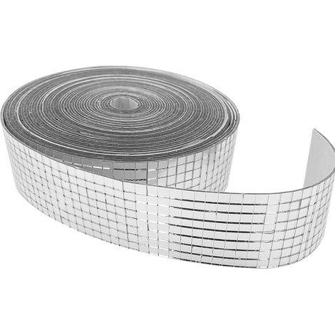Rouleau auto-adhésif en verre véritable artisanat Mini miroirs carrés et ronds carreaux de mosaïque,5 5mm Autocollant Mosaique Acrylique, pour Cuisine,Restaurant,Disco Party DIY Decor (1/5)