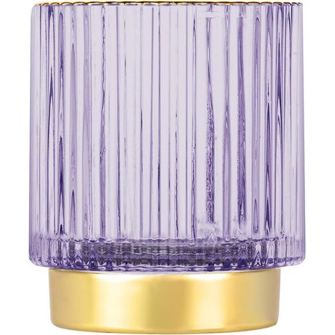 Boîte de rangement maquillage en cristal violet, pot à pinceaux vintage, organisateur pour coiffeuse. (1/5)
