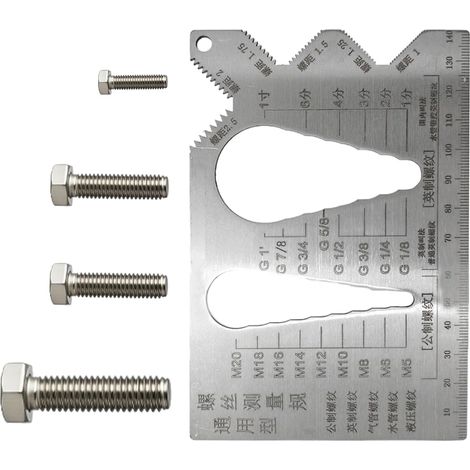Peigne À Filetage Jauge De Mesure Du Pas De Filetage Métrique, Précise Et Règle À Vis En Acier Inoxydable Pour Construction Automobile Ingénierie Maintenance Mécanique Industrie Pl (1/5)