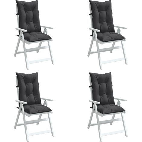 Hochlehner-Auflagen 4 Stk. Melange Anthrazit 120x50x7 cm Stoff