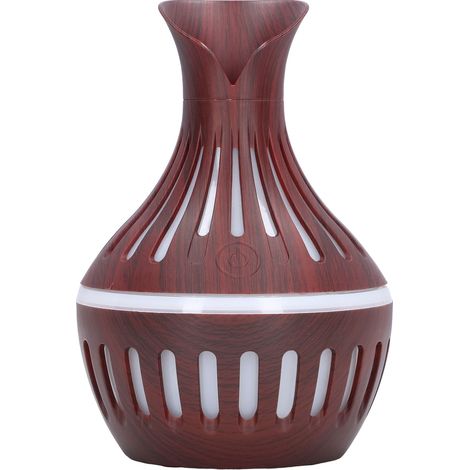 300 ml ätherischer Öldiffusor, Holzoptik, stimmungsvolles Nachtlicht, USB-Aromatherapie, Ausführung in dunklem Holz. (1/5)